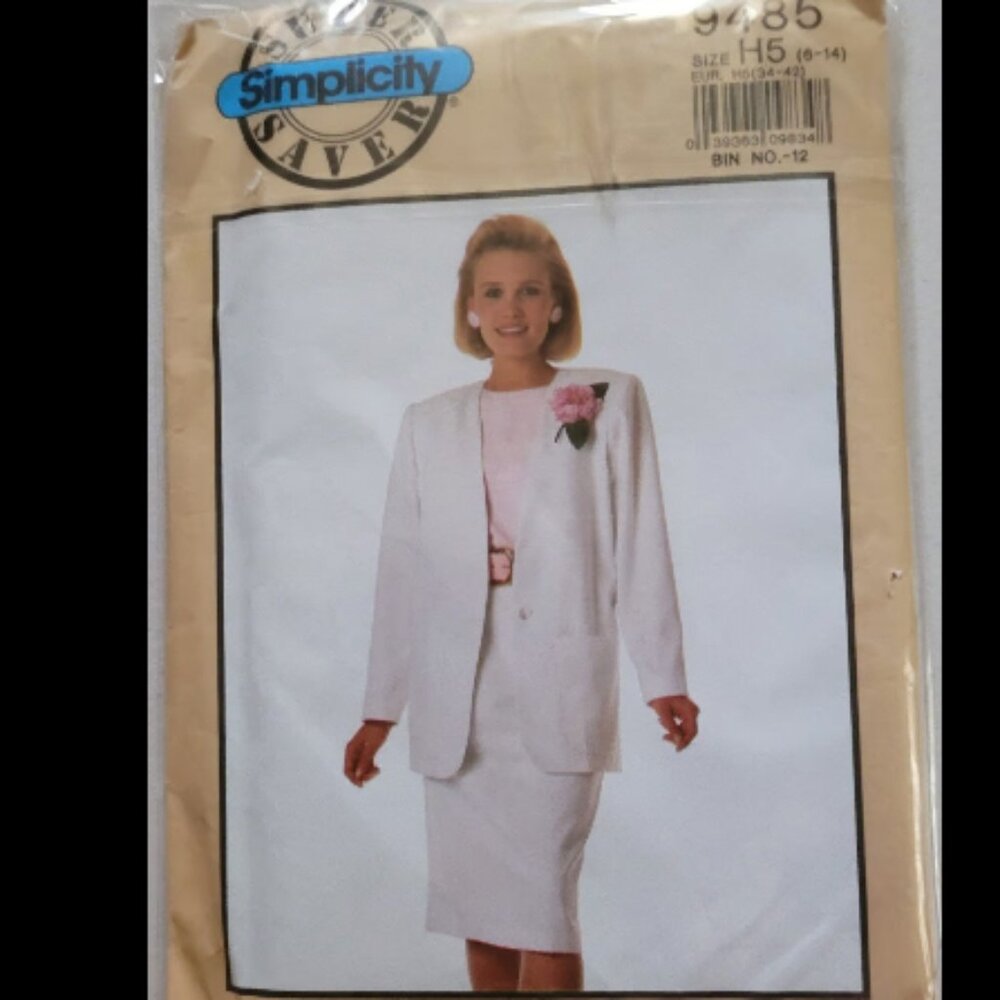 Vintage Simplicity 9458 Jacket, Skirt, & Top Suit Pattern Misses 6-14
